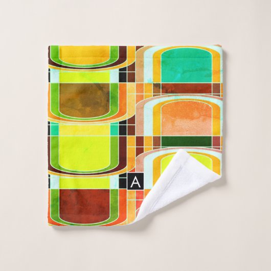 Kleurrijke Funky Retro geïnspireerd Bad Handdoek (Wasdoekje)