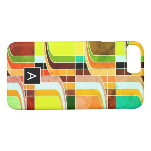 Kleurrijke Funky Retro geïnspireerd Case-Mate iPhone Case (Achterkant (Horizontaal))