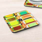 Kleurrijke Funky Retro geïnspireerd Drankjes Onderzetter (Linkerzijde)