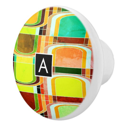 Kleurrijke Funky Retro geïnspireerd Keramische Knop (Rechts)