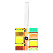 Kleurrijke Funky Retro geïnspireerd Kubus Ornament (Voorkant)