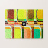 Kleurrijke Funky Retro geïnspireerd Legpuzzel (Horizontaal)