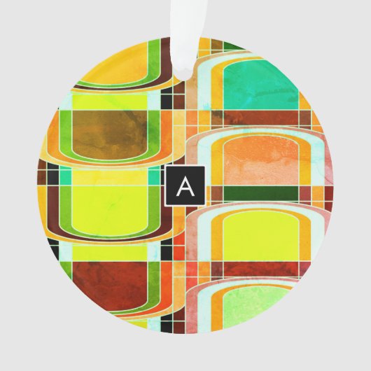 Kleurrijke Funky Retro geïnspireerd Ornament (voorkant)