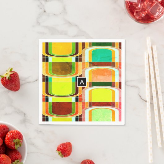 Kleurrijke Funky Retro geïnspireerd Servet (Insitu)