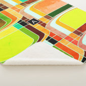 Kleurrijke Funky Retro geïnspireerd Sherpa Deken (3/4)