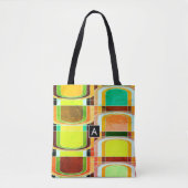 Kleurrijke Funky Retro geïnspireerd Tote Bag (Voorkant)