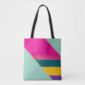 Kleurrijke Funky Stijlvolle Chic Trendy Tote Bag (Voorkant)