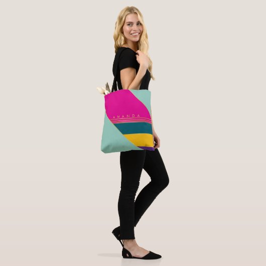 Kleurrijke Funky Stijlvolle Chic Trendy Tote Bag (Op model)