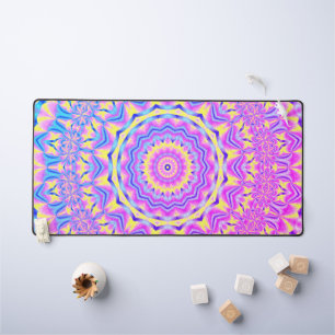 Kleurrijke Funky Trippy Vibrant Jewel Tone Mandala Bureaumat