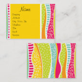 Kleurrijke Funky Visitekaartje- Visitekaartje (Voorkant / Achterkant)
