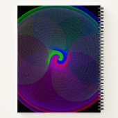 Kleurrijke Fused Center Geometric Spiral Notitiebo Notitieboek (Achterkant)