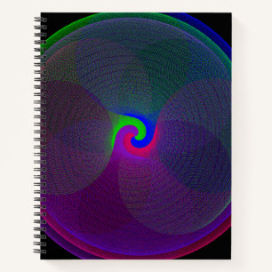 Kleurrijke Fused Center Geometric Spiral Notitiebo Notitieboek