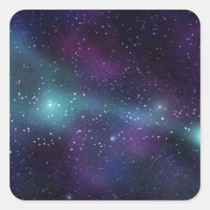 Kleurrijke galaxruimte vierkante sticker