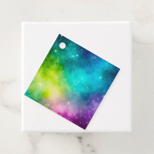 Kleurrijke Galaxy Art Gift Labels (In situ)