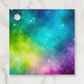 Kleurrijke Galaxy Art Gift Labels (Voorkant)