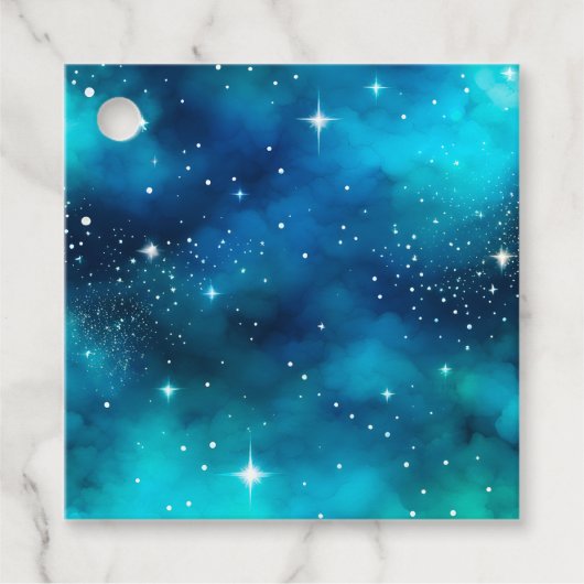 Kleurrijke Galaxy Art Gift Labels (Voorkant)