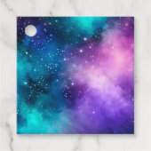 Kleurrijke Galaxy Art Gift Labels (Voorkant)