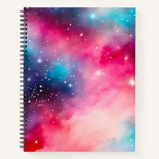Kleurrijke Galaxy Art Spiral Notitieboek (Voorkant)