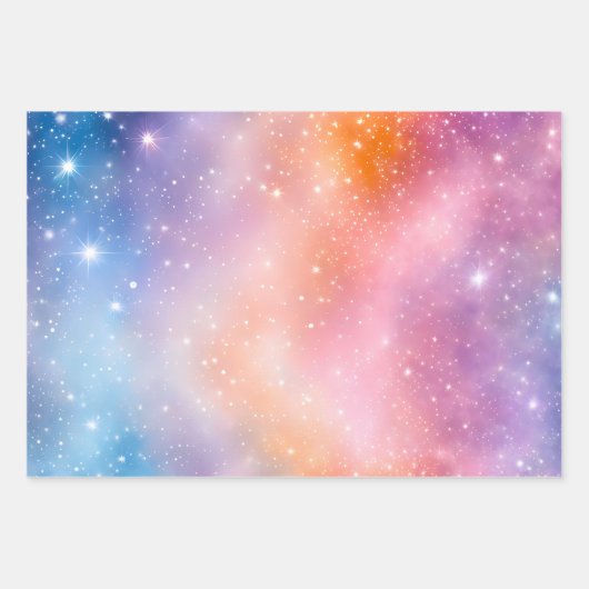 Kleurrijke Galaxy Art Wrapping Paper Sheets (Voorkant 3)