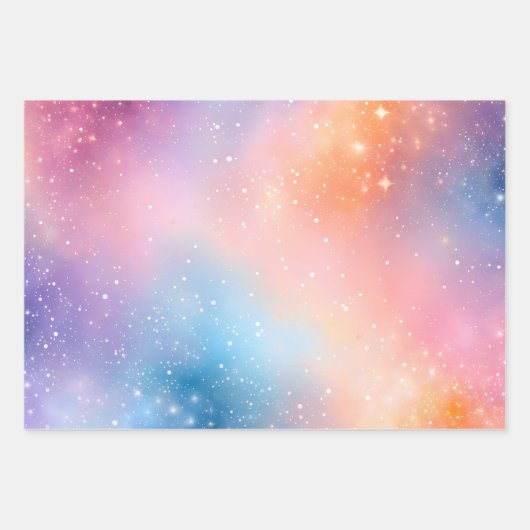 Kleurrijke Galaxy Art Wrapping Paper Sheets (Voorkant 2)