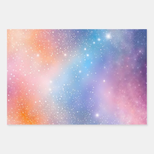 Kleurrijke Galaxy Art Wrapping Paper Sheets (Voorkant)