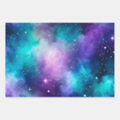 Kleurrijke Galaxy Art Wrapping Paper Sheets (Voorkant 3)