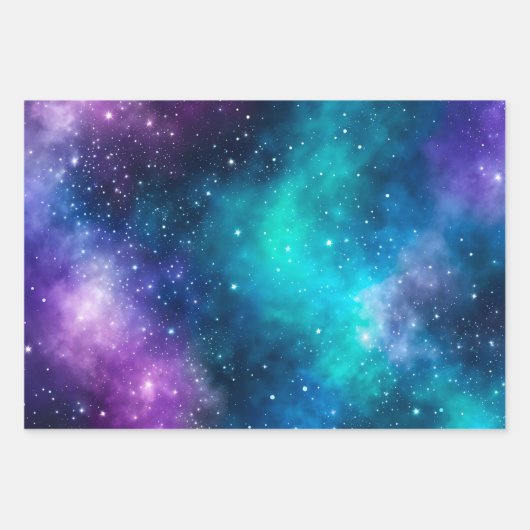 Kleurrijke Galaxy Art Wrapping Paper Sheets (Voorkant 2)