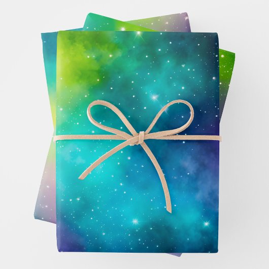 Kleurrijke Galaxy Art Wrapping Paper Sheets