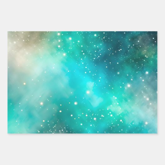 Kleurrijke Galaxy Art Wrapping Paper Sheets (Voorkant 3)
