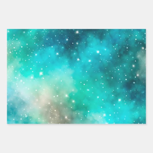 Kleurrijke Galaxy Art Wrapping Paper Sheets (Voorkant)