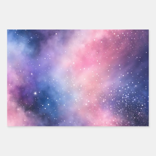 Kleurrijke Galaxy Art Wrapping Paper Sheets (Voorkant)