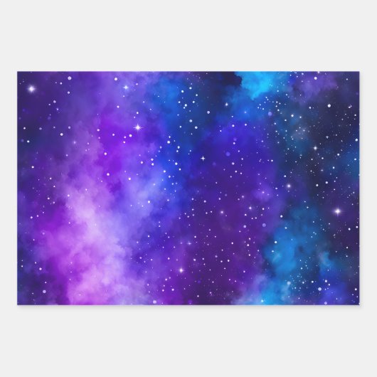 Kleurrijke Galaxy Art Wrapping Paper Sheets (Voorkant)