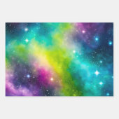 Kleurrijke Galaxy Art Wrapping Paper Sheets (Voorkant 3)