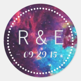 Kleurrijke Galaxy bruiloft gunst Stickers