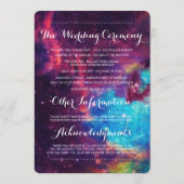 Kleurrijke Galaxy bruiloft programma's (Achterkant)