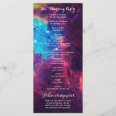 Kleurrijke Galaxy bruiloft programma's (Achterkant)