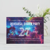 Kleurrijke Galaxy bruiloft repetitie diner Kaart (Staand voorkant)