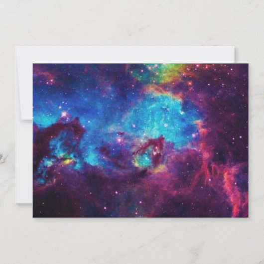 Kleurrijke Galaxy bruiloft repetitie diner Kaart (Achterkant)