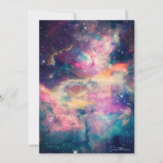 Kleurrijke galaxy Nebula Waterverf schilderen Kaart (Achterkant)