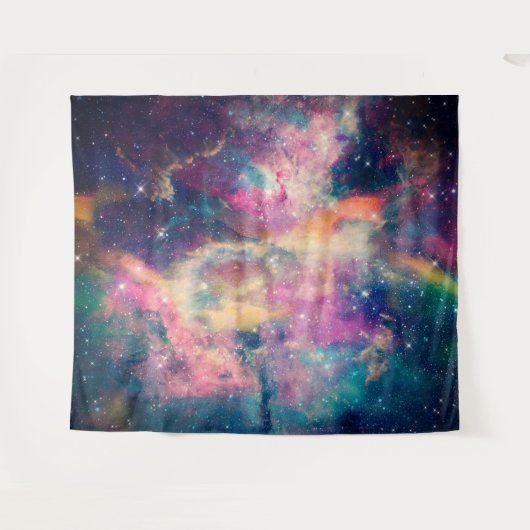 Kleurrijke galaxy Nebula Waterverf schilderen Wandkleed (Voorkant (horizontaal))