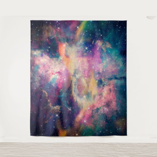 Kleurrijke galaxy Nebula Waterverf schilderen Wandkleed (Voorkant)