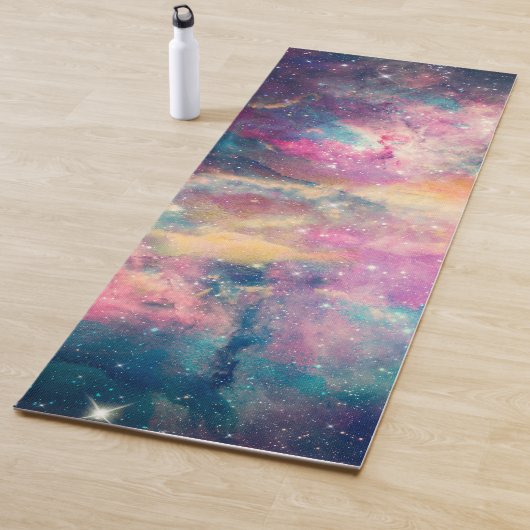Kleurrijke galaxy Nebula Waterverf schilderen Yogamat (In situ)