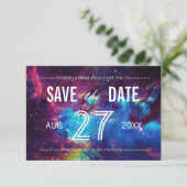 Kleurrijke Galaxy Photo Save the Date (Staand voorkant)