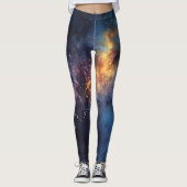 Kleurrijke Galaxy Print - Kosmische Activewear voo Leggings (Voorkant)