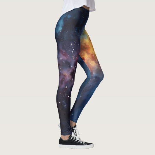 Kleurrijke Galaxy Print - Kosmische Activewear voo Leggings (Rechts)