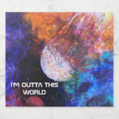 Kleurrijke galaxy Space Painting Cool Bier Etiket (Enkel label)