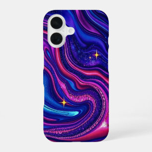 Kleurrijke galaxy swirl iphone 16 telefoonhoesje hoesje