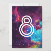 Kleurrijke Galaxy Trouwtafel Nummers Kaart (Voorkant)