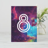 Kleurrijke Galaxy Trouwtafel Nummers Kaart (Staand voorkant)