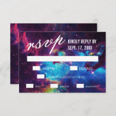 Kleurrijke Galaxy Wedding RSVP-Kaarten RSVP Kaartje (Voorkant / Achterkant)